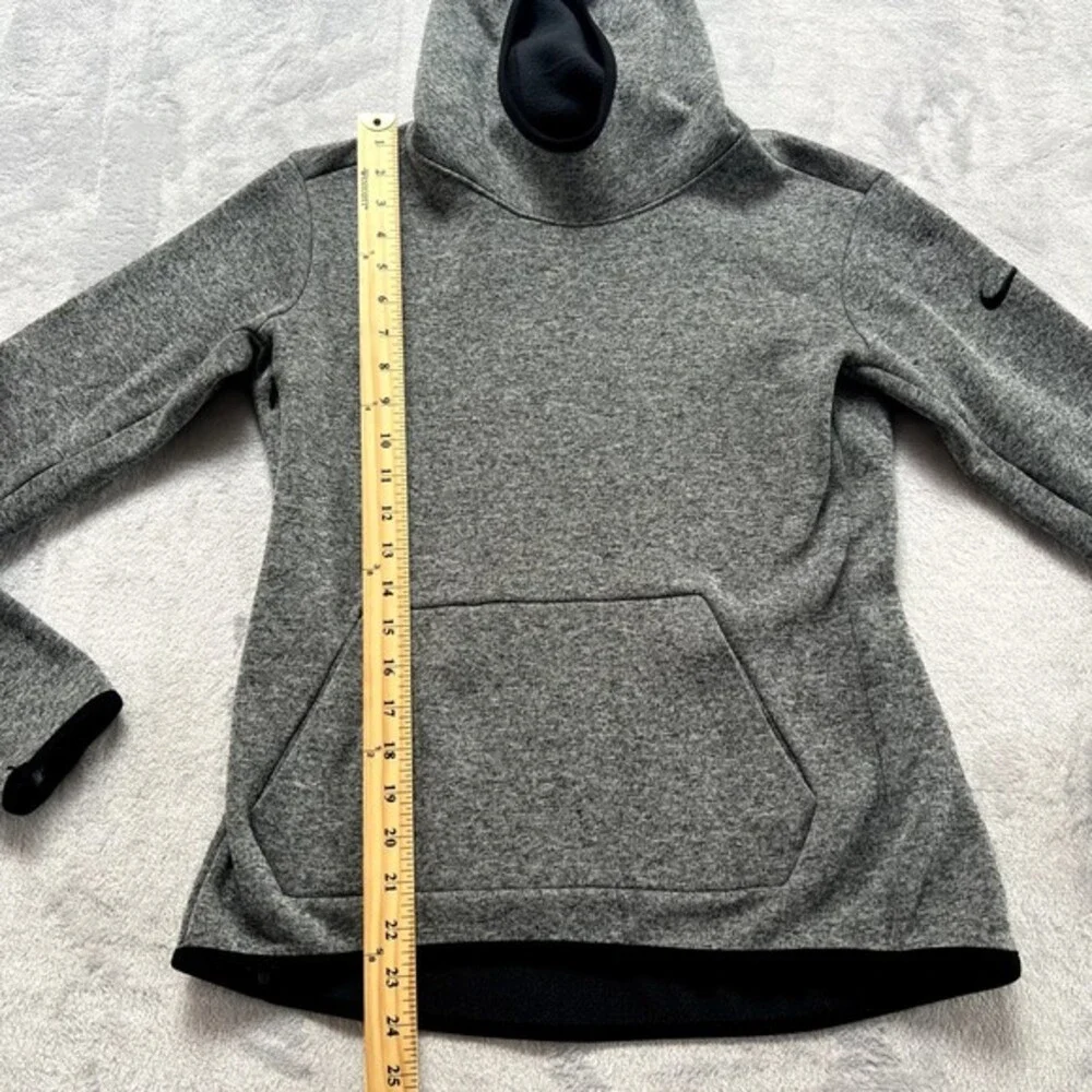 Nike Hoodie Womens‎ Small Gray Dri Fit Pullover Sweatshirt Athletic Thumbholes